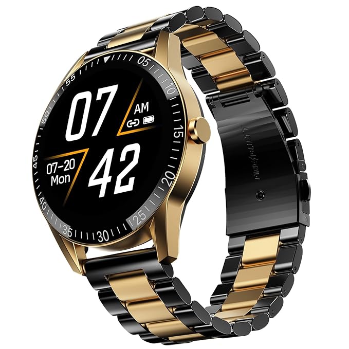 Fire-Boltt Talk Bluetooth Calling Smartwatch, 1.39" TFT Display with Dual Buttons, Hands On Voice Assistance, 120 Sports Modes, in Built Mic and Speaker (Talk, Black Dual)