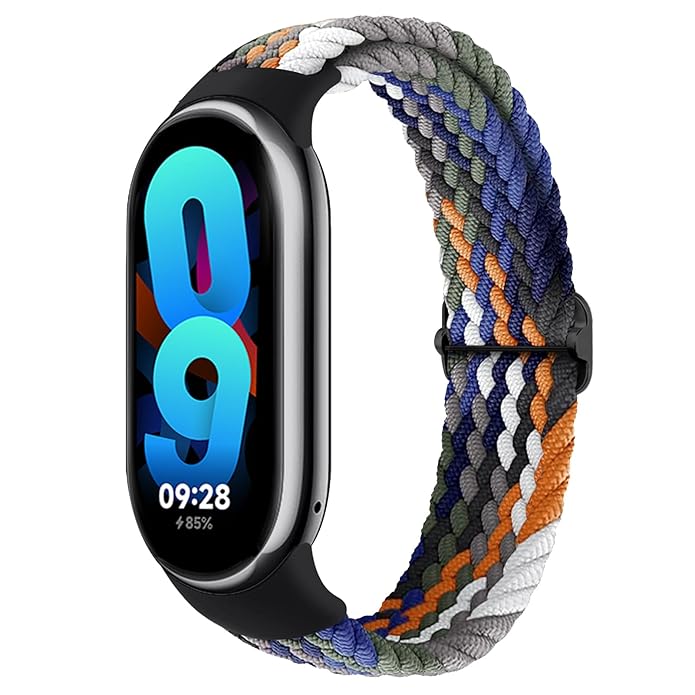 YuiYuKa Braided Band for Xiaomi Mi Band 8 - Soft Elastic Nylon Sport Loop Strap for Smart Band - for Men & Women